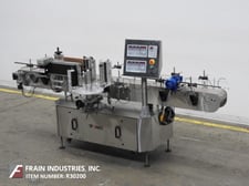 Tronics #S3S, Stainless Steel, pressure sensitive wrap labeler rated from 100"-1200" on front / back