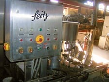 Seitz #FFU12, Complete Glass Bottling Line, Filler, Corker, Labeler, 750 ml wine bottles, 60 bottles/min.