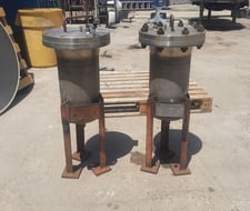 8.25" x 17" Grano Steel Corporation, Cartridge Filter Housing, H chamber, 6.5" diameter x 13" L perforated