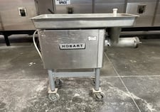 Hobart #4152, Meat Grinder, 19.5" x 41.5" top feed tray, 8" L oval inlet, 5" diameter Discharge, 32" H