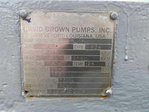 561 GPM @ 5042' TDH, David Brown, 4x6x10 DB34, 12 STG, 3580 RPM