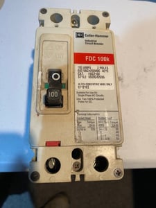 100 Amps, Cutler-Hammer, FDC-100K, 600 Volts breaker, 2-Poles