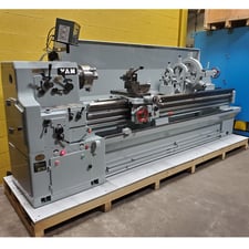 22" x 100" Yam #2500HG, lathe, 10.5" swing over cross slide, 3-jaw 10" chuck, 2-1/4" bar, XY Acu-Rite read