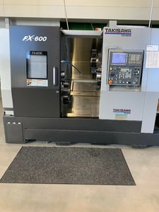 Takisawa #FX-600, CNC Lathe, 6" chuck, 1.6" bar, 11.8" turning diameter, 20" turning length, 2017