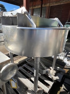 100 gallon Chester Jensen #X70N5, Stainless Steel cooler/cooler kettle, 100 psi, 48" dia. x 12" straight