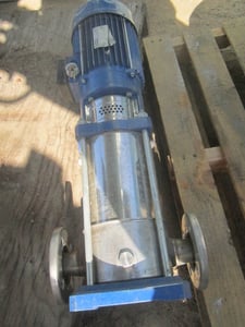 4490 GPM, Lowara #SV804F496T, Stainless Steel vertical multi-stage pump, 5.36 HP, 1-1/2" inlet, 1-1/2" outlet