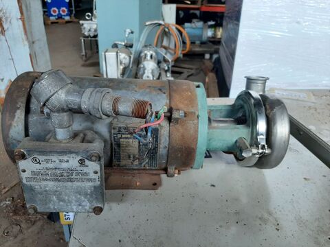 Sanitary Stainless Steel centrifugal pump, 0.75 HP, 1.5" inlet, 1.5" outlet