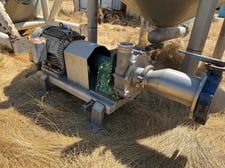 Stainless Steel centrifugal pump, 40 HP Sterling Electric motor, 4" inlet, 5" outlet, 8" butterfly valve