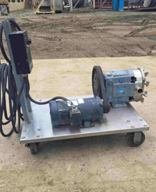 36 GPM @ 200 psi, Waukesha #030, 316 Stainless Steel positive displacement pump, 1 HP, 1.5" inlet/outlet