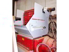 Evashred #EV60E, dual shaft shredder, 460 V., 3-phase, infeed conveyor