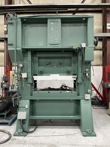 250 Ton, Minster Hevistamper #E2-250-60-44, straight side double crank press, 2" stroke, 20" Shut Height, 3"