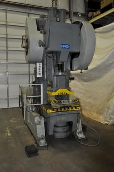 75 Ton, Minster #7, OBI press, 6" stroke, 19" Shut Height, 4" ram adj., 40 SPM, 36" x24" bed, air clutch &