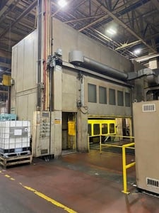 1100 Ton, Fukui #TTD1100T2, straight side transfer press, 11.8" stroke, air clutch, 1996