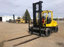 15500 lb. Hyster #H155FT, forklift, 173" lift height, Cummins engine, diesel fuel, solid tires, side shift, 2