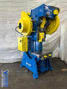 60 Ton, Johnson #60J, OBI press, 4" stroke, 10-1/4" Shut Height, air clutch & brake, 5 HP, 47 SPM