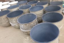 Hobart Mixing Bowls, Galvanized w/teflon coated (blue), 140 Quart, 22.5" diameter x 24" deep