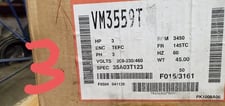 3 HP 3450 RPM Baldor #VM3559T, 145TC Frame, 208-230/460V