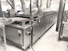 32" width x 192" L EFS Prodigy FTO-3216, direct fired Natural gas single pass oven, 140,000 BTU per hr