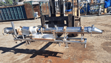 4" inlet x 3" outlet, Robbins Meyers #2FFC10-SSV, Moyno Pump, Stainless Steel, 36" L, 5 HP, 208-230/460V