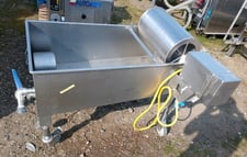 11" x 19" Stainless Steel Rotary Screen, 21" x 45" x 15" deep sloped bottom tank, 2" diameter Discharge