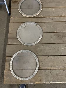 18" Sweco, Replacement Screens, (1) w/center hole and (2) without center hole, qty. 2