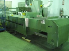 Reiser #S-45, Tray Sealer, 4-lane, 4-3/4" max package depth, 28" width carriers, w/ toolings for 8-oz, 10-oz