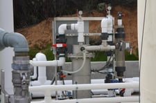 Polymer Mix and Pumping System #L12-21000-150P, 150 GPH of neat, 21000 GPH of dilution water, 300 GPM, 73" H