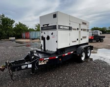 200 KW Multiquip #DCA220SSJU4F, 240/480 Volts, 12697 hours, trailer mounted, Tier 4F, sound attenuated