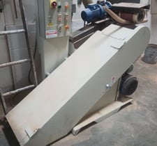12" x 140" Comec #LON-LS, horizontal belt sander, 12" diameter Drum, 220/440 V., 3-phase, 1990