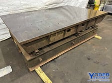 8' L x 5' width x 2" thickness Steel welding table, 12" H
