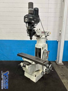 Lagun #FTV-2S, ram type manual vertical mill, 10" x50" table, 2 HP, harden ways, power draw bar