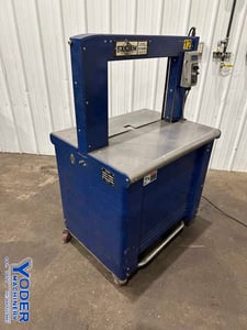 Polychem #PC1000SP, box strapper, lockable casters, 65 straps/minute, 110 V., 1 phase, 2012