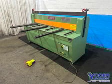 14 gauge x 6.8' Clausing #CC148OH, power squaring shear, 24" rear operated power back gauge, 3 HP, 40 SPM