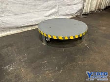 3500 lb. Custom #3500, horizontal uncoiler, 47" table diameter, drag brake, 15-1/4" floor to table top