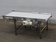 36" wide x 7.4' long, BMI, retracting nose, Stainless Steel conveyor, 3/4 HP drive