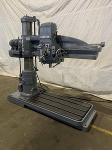 5' -11" Carlton #1A, raidal arm drill, 20-1200 RPM, 2-1/2" diameter of spindle, #4MT, 53" x31" base