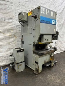 60 Ton, Komatsu #OBP60, OBG gap press, 2.36" stroke, 2.75" power adjustment, 5 HP, 1987