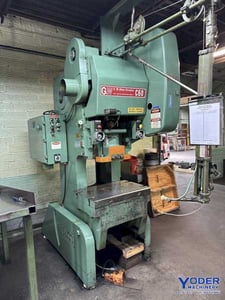60 Ton, Bliss #C-60, OBI flywheel press, 4" stroke, 14-1/4" Shut Height, 32" x21" bed, 90 SPM, 5 HP, 1979