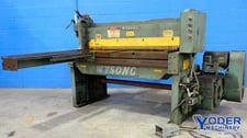 12 gauge x 4.4' Wysong #1252, power squaring shear, 36" rear operated manual back gauge, 8 hold downs, 5 HP