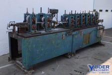 6 Stand, B & K #1-1/2B, rollformer, 2" arbors, 10" roll space, 12" btwn stands, 3/8" keyway, 10 HP