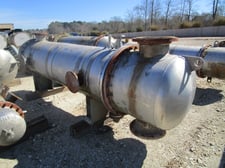 1185 sq.ft., 25 psi shell, 56 psi tube, Praj Industries, (2) saddle supports, (4) lifting trunions, unused