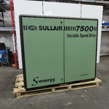 493 acfm, 135 psi, Sullair #7509V/A, rotary screw air compressor, 100 HP, 480 V., no VFD, 60k hours, 2011