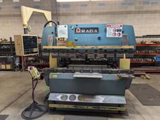 55 Ton, Amada #RG-50, CNC press brake, 6.5' OA, 59.9" between housing, 3.9" stroke, 15.76" throat, 14.6"