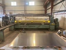 3/8" x 12' Wysong #1238, mechanical shear, 50 SPM, 2 support arm, squaring arm, front operated power back