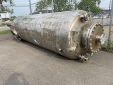 2000 gallon Steel-Pro Inc., 316L Stainless Steel Tank, 5' dia. x 18' high, 14 psi/FV, dished top & bottom