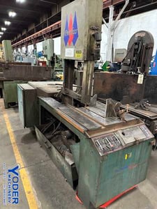 18" x 20" Peerless #VB-181C, vertical band saw, 180" x1-1/4" blade, manual tilt, coolant, 1989