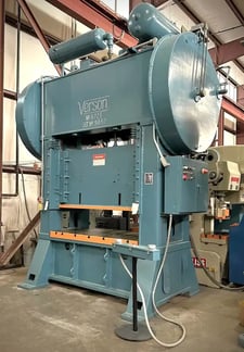125 Ton, Verson #672T, straight side double crank press, 8" stroke, 20" Shut Height, 72" x 40" bed, air