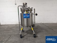 Feldmeier, Jacketed Vessel, Stainless Steel, 100 Liter, 50 psi, jacketed for 120 psi, hinged dish top, dish