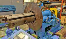 24000 lb. Paxson, uncoiler, 36" wide, water cooled brake, sliding base, #14264
