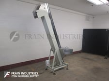 6" wide x 7.2' long, Hoppmann #EPO4O6XDCA, incline cleated belt feeder with Stainless Steel product hopper